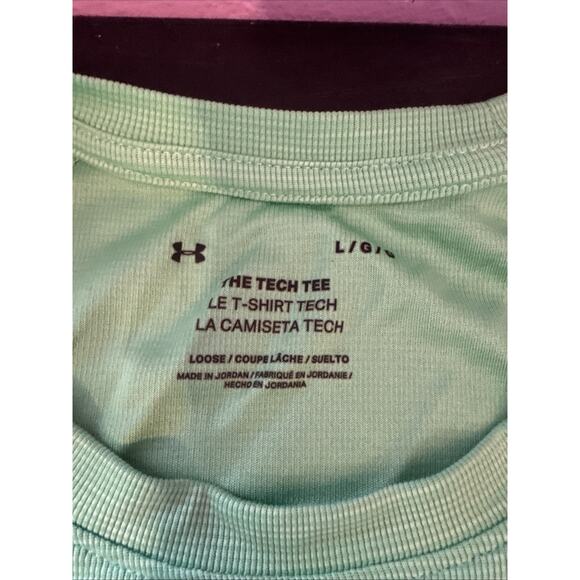 Under Armour Men's Tech Tee - Neon Green Sz Large short sleeve - Picture 3 of 6